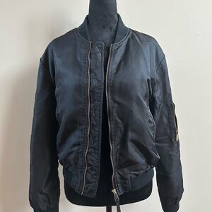 Zara Classic Black Bomber Jacket